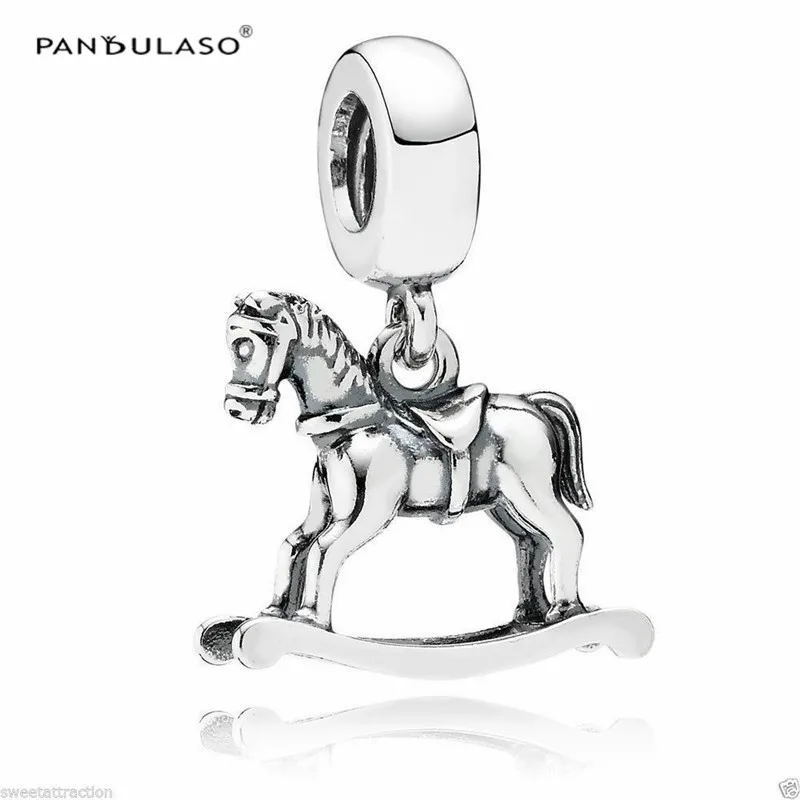 

Pandulaso Rocking Horse Pendants Animal Beads Fit Charms Bracelets & Bangles Silver Beads for Jewelry Making Charms DIY Jewelry
