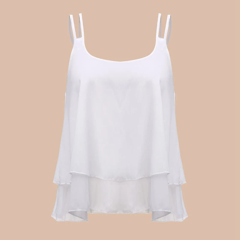 white chiffon vest top