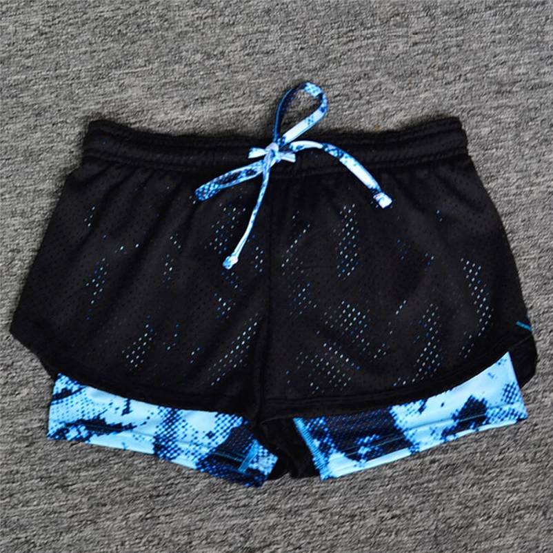 2 in 1 Unisex Summer Yoga Shorts Women Sports Gym Workout Waistband Skinny Yoga Shorts Pants Sport Fitness Clothes #FS#4JU24 (1)