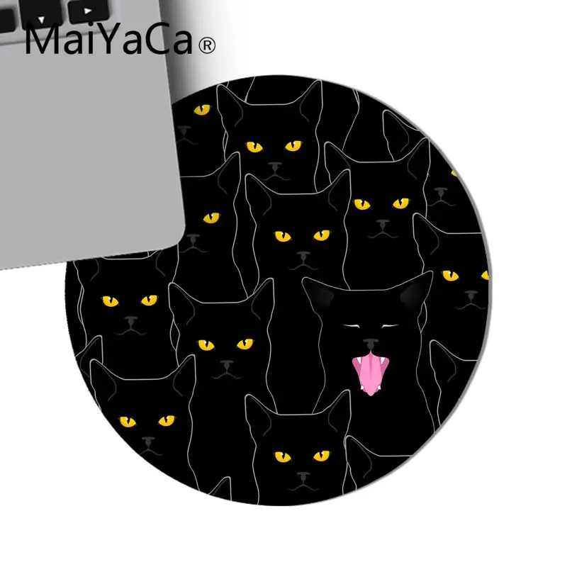 MaiYaCa New Cats black and white Laptop Round Gaming Mousepad Keyboards Mat Gamer Gaming mouse pad Round Desk Mat muismat