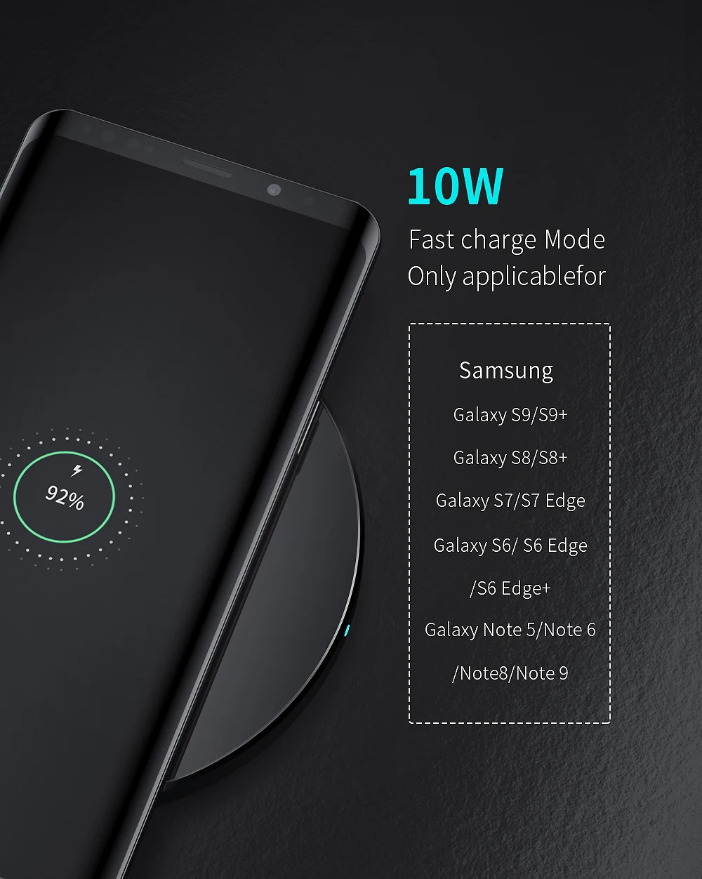 Беспроводное зарядное устройство Essager QI для iPhone Xs Xiaomi Mi 9 10 Вт, быстрая Беспроводная зарядная панель для samsung S10 S9