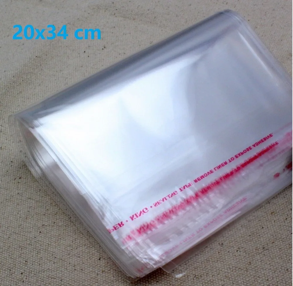 

Ysmile 20*34 CM Plastic Self Adhesive Bag for Travelling Transparent Storage Clear Opp Pocket 100 PC