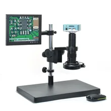 Микроскоп камера набор 1080P HDMI USB цифровая промышленная камера 180X c-крепление объектива " монитор большой бум стенд светодиодный для ремонта печатных плат