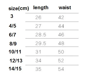 size chart