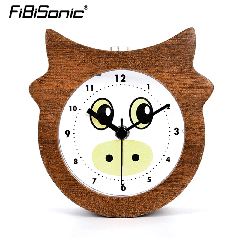 FiBiSonic lovely Chinese Zodiac Animal Wooden Snooze Night Light Alarm