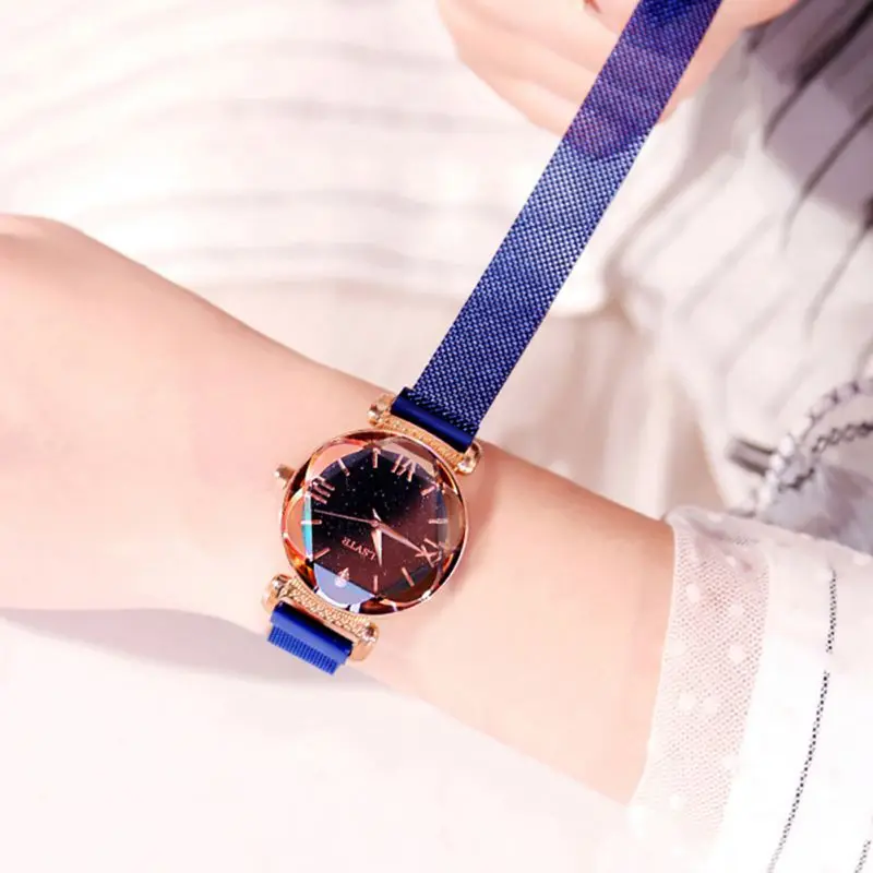 Элегантные женские часы Роскошные наручные часы с магнитной застежкой модные женские часы кварцевые наручные часы