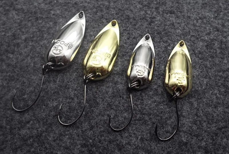 free shipping 3.8g 2.5g colorful trout lure fishing spoon lure single hook metal fishing lure fishing tackle swimbait