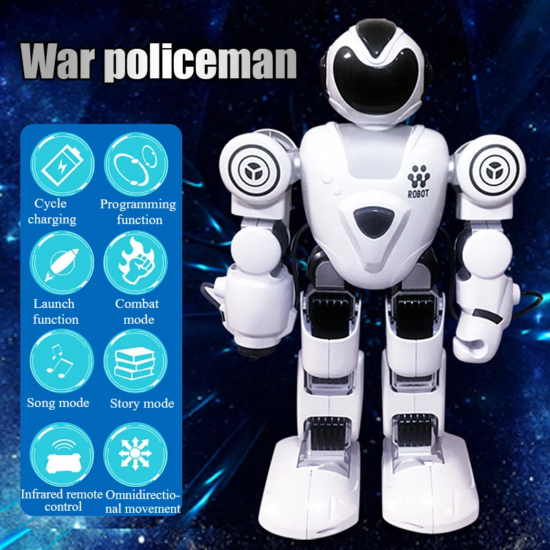 

Novel Program Intelligent RC Dancing Robot Model Remote Control Toy X-Men Warrior Shooting Soft Bullet Of Kid Present Gift