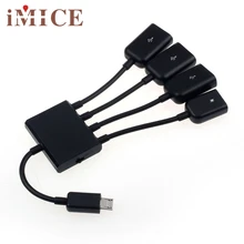 Del Black 4 порта микро зарядное устройство черз порт USB OTG концентратор кабель для смартфона стол May31