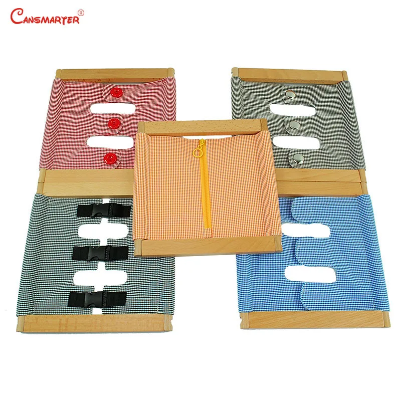  Infant Toddler Dressing Frame Beech Wooden Montessori Toys Boys Buttons Zipper Exercises Baby Box G