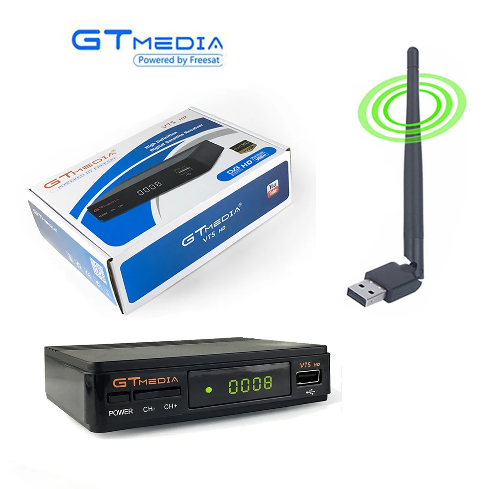 

Gtmedia V7s 1080P DVB-S2 Receptor Cline Decoder Satellite Receiver HD TV Tuner Youtube Vu Biss USB PVR Video Capture Freesat Box