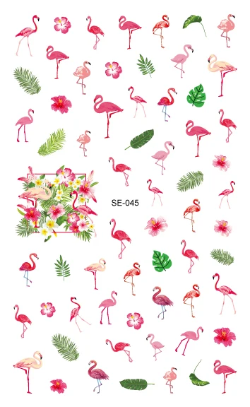 Новинка, серия SE, женские наклейки для нейл-арта, 3D наклейки для нейл-арта, самоклеющиеся наклейки, цветы, перья, мультяшный лист - Цвет: SE045