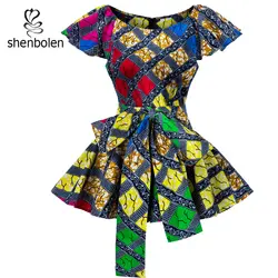 Shenbolen Новая модная рубашка Afrcian одежда для женщин топ Дашики летняя рубашка с принтом традиционная одежда