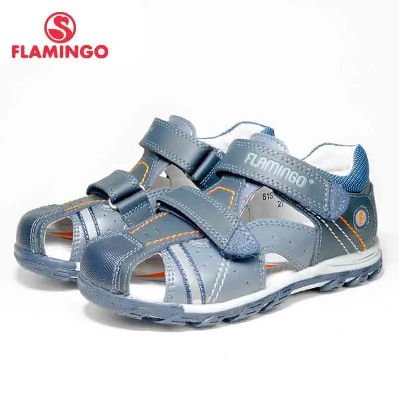 

FLAMINGO Summer Hook&Loop Mixed Color Casual Kids shoe Little Outdoor Sandals Flat for boy Size 25-30 Free shipping 81S-XY-0784