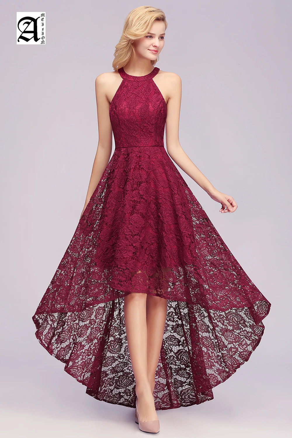 

Sexy Elegant Burgundy Lace Evening Dresses Long 2019 Plus Size Sleeveless Evening Party Dress 2019