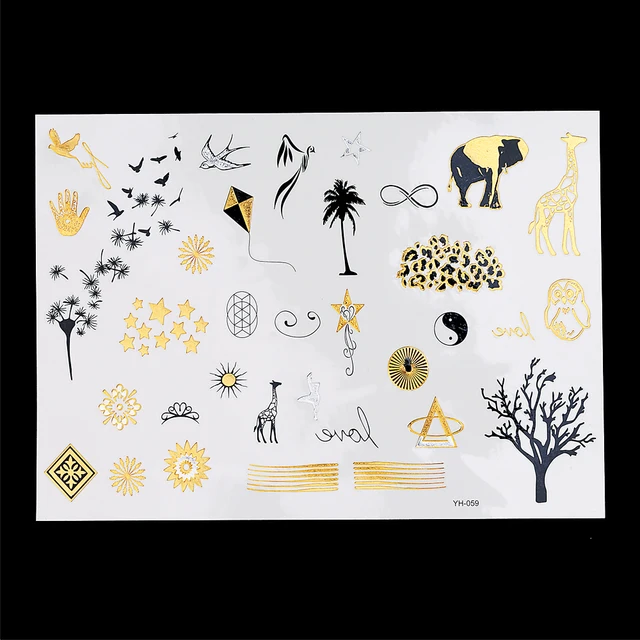 1pc Flash Metallic Waterproof Tatoo 3D Gold Silver Women Henna YH-059 Dandelion Owl Tree Flower Pattern Temporary Tattoo Sticker 1pc Flash Metallic Waterproof Tatoo 3D Gold Silver Women Henna YH-059 Dandelion Owl Tree Flower Pattern Temporary Tattoo Sticker