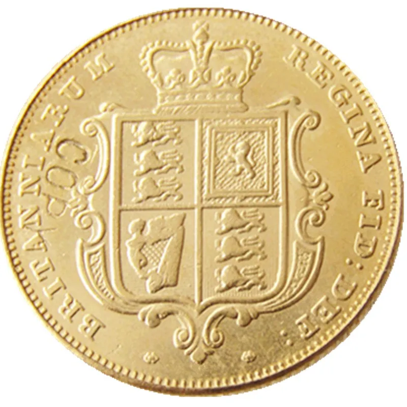 1867 Queen Victoria Young Head Gold Plated Coin Half Sovereign Die Copy