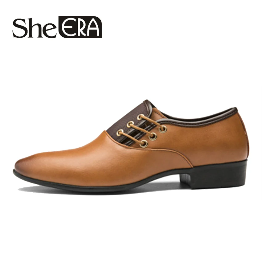 

2018 Brand Fashion Men Dress Shoes Lace Up Leather Men's Flats Shoes Low Oxford Shoes for Male Shoes She ERA Big Size 48