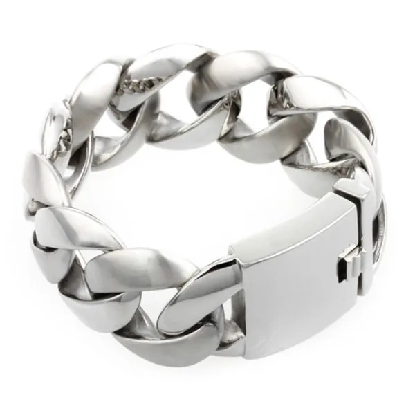 

MB 590 Men Heavy Link Bracelet 24CM Width 3.15CM 316L Stainless Steel Jewlery Men Gift Jewelry Dragon Bangle,Fahion, modern,