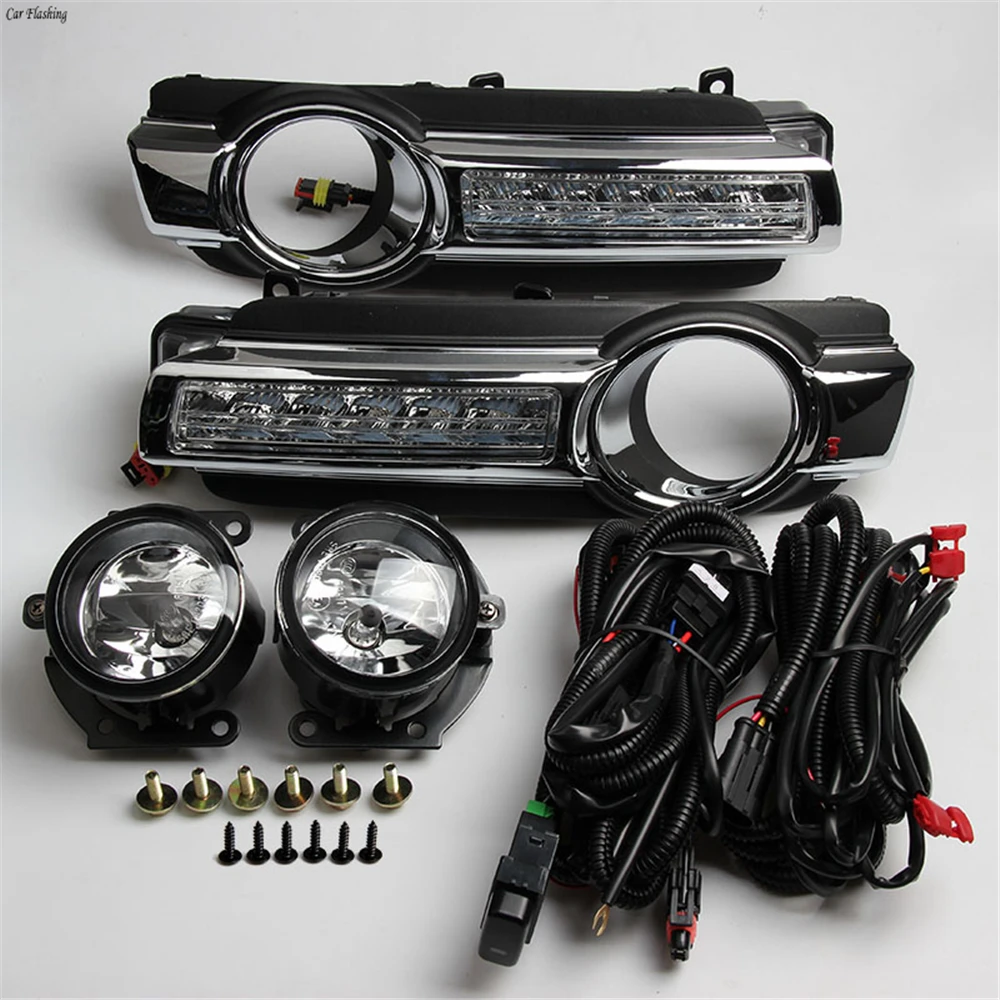 

LED Daytime Running Driving Light DRL Fog Lamp with yellow turn signal light for Mitsubishi Pajero Montero 2015 2016 2017