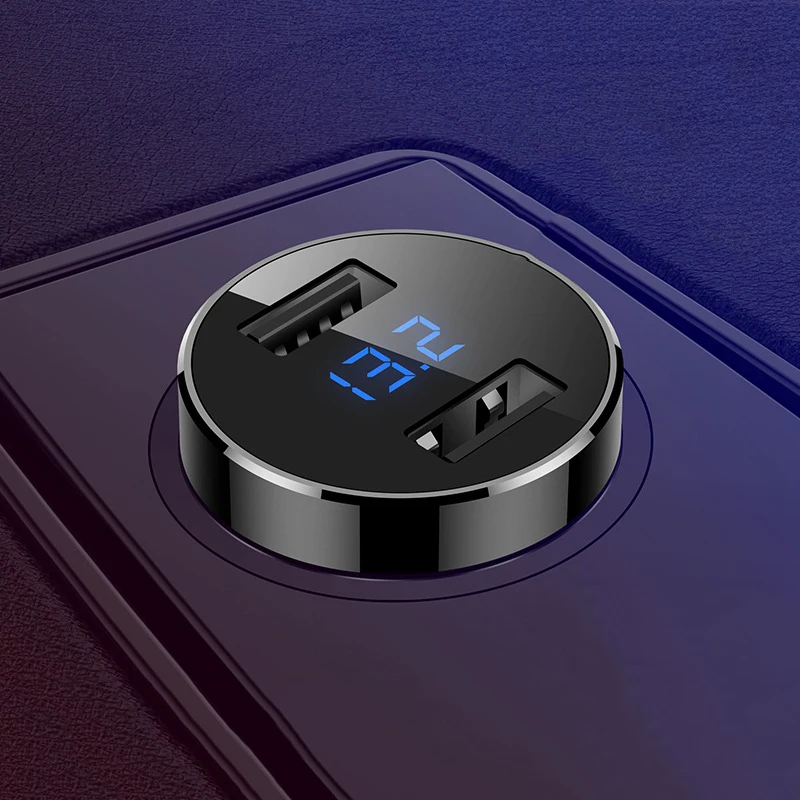 AMEEC Auto Charger 2 Port Car Charge LEd Display With 2 Port Car-Charging For Mobile Phone Auto Charge 5V 2.4A Quick Charge (1)