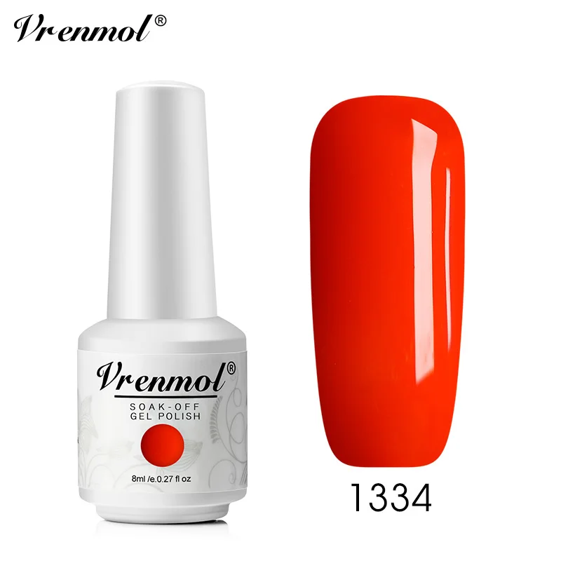 Vrenmol, 8 мл, французский цвет телесного цвета, лак для ногтей, советы для дизайна ногтей, УФ Гель-лак, гибридный маникюрный клей для ногтей, нужен верхний базовый слой, грунтовка - Цвет: 1334