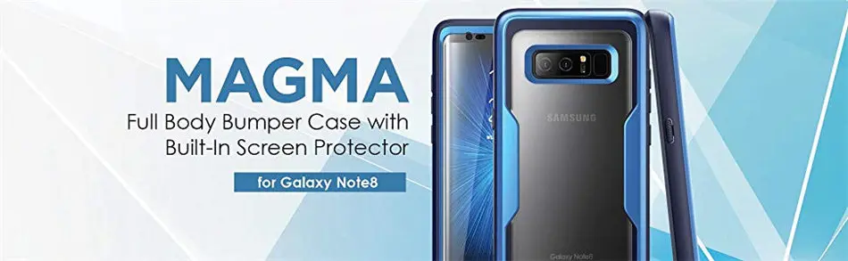 For Samsung Galaxy Note 8 Case i-Blason Magma Heavy Duty Shock Reduction Bumper Cover with Built-in Screen Protector& Belt Clip