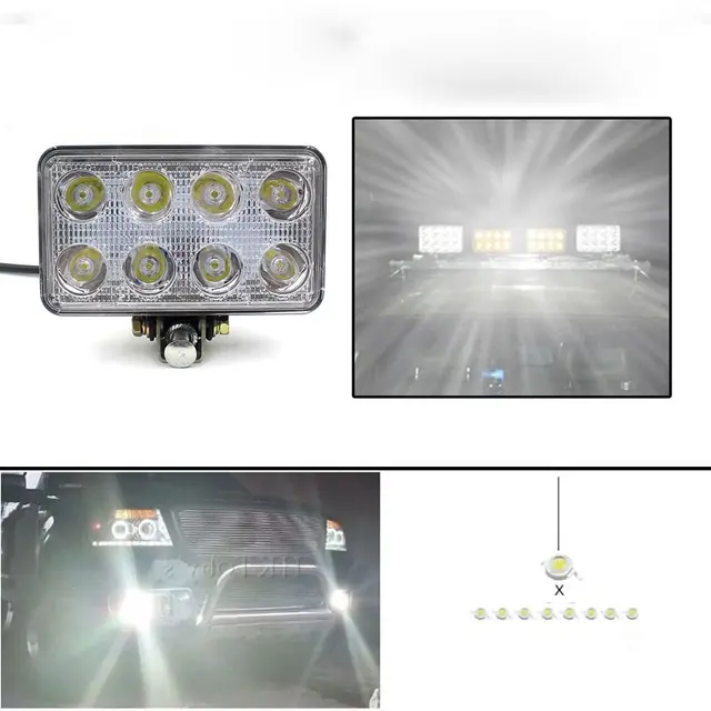 Universele 12 V 24 V 24 W 1600LM LED Verlichting Lamp Voor SUV ATV ... Universele 12 V 24 V 24 W 1600LM LED Verlichting Lamp Voor SUV ATV ...