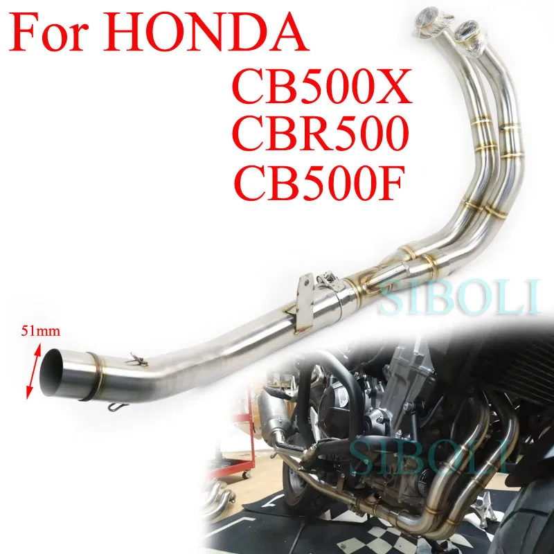 

51mm Slip-on For HONDA CB500X CBR500 CB500F Motorcycle Exhaust Header Pipe Steel Pipe New Item Full Systems Without Muffler