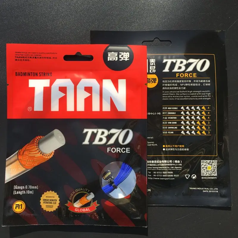 1 шт. TAAN TB70 бадминтон струна 10 м 0,70 мм гибкость бадминтонская ракетка сила - Цвет: Небесно-голубой