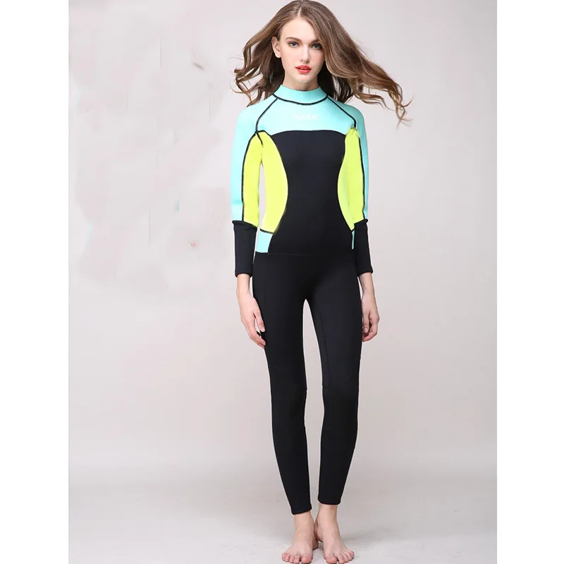 2017 Professional Warm Long Sleeve Patchwork Surf Diving Suit One Piece