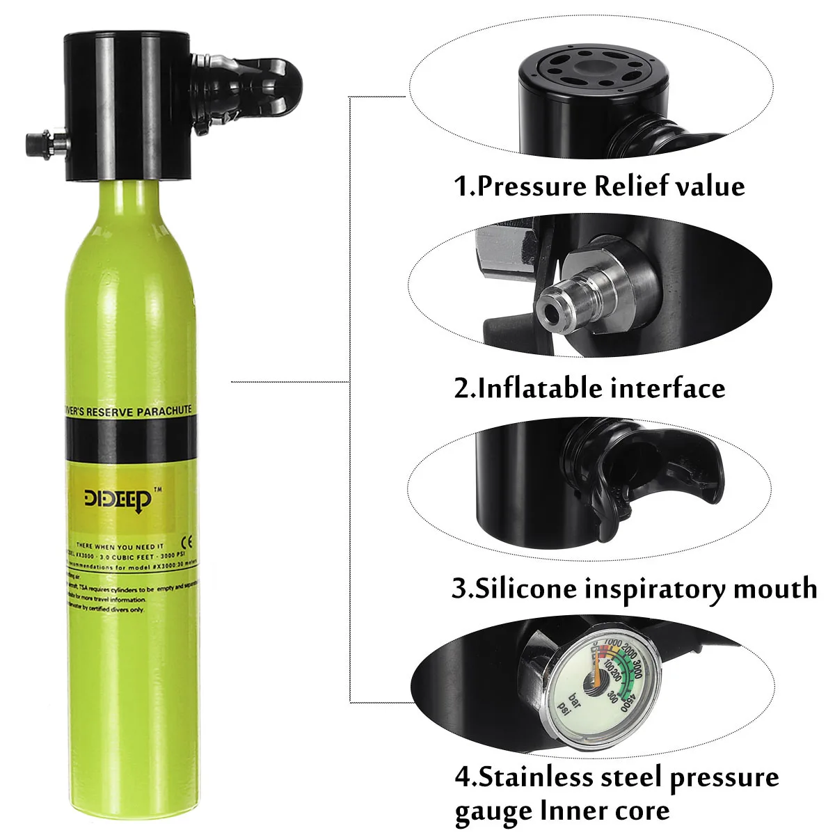 معدات غطس 0.5L البسيطة الغوص اسطوانة الأكسجين الهواء خزان اليد تعمل مضخة التنفس السباحة تحت الماء التنفس معدات غطس 0.5L البسيطة الغوص اسطوانة الأكسجين الهواء خزان اليد تعمل مضخة التنفس السباحة تحت الماء التنفس