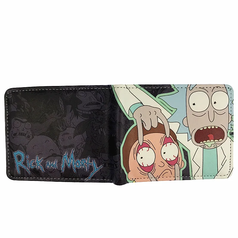 FVIP كاريكاتير ريك و Morty محفظة عملة جيب حامل بطاقة قصيرة محفظة نسائية للعملات المعدنية