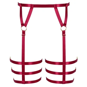 

Strappy Garter Belt Women Waist Leg Cage Stockings Suspender Body Harness Bra Plus Size Adjust Harajuku Steampunk Dance Rave