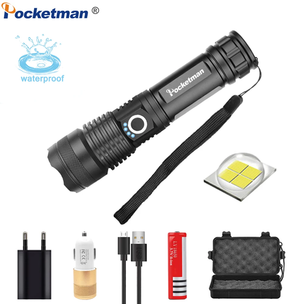Super Bright Zoom 5Modes Mini XM-L2 T6 LED USB Rechargeable Flashlight Torch