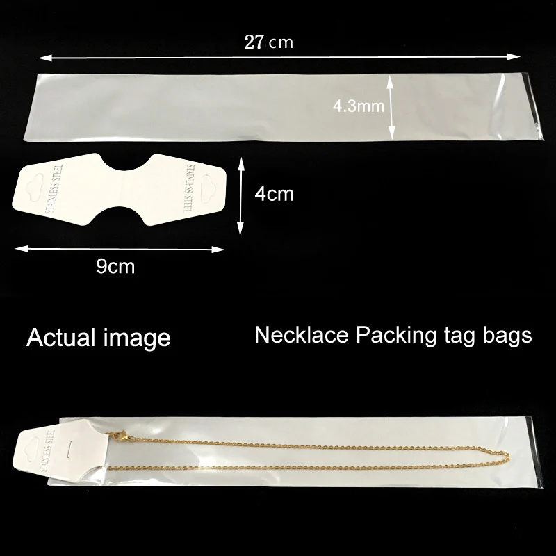 Necklace Bracelet Chain Plastic Tags Packing Tag Bags White Bags DIY