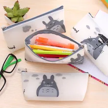 1 pcs Desenhos Animados Chinchila Translúcido Grande Capacidade Saco do Lápis Caixa de Lápis Saco de Armazenamento Dos Artigos De Papelaria Do Escritório & Escola Suprimentos Presente