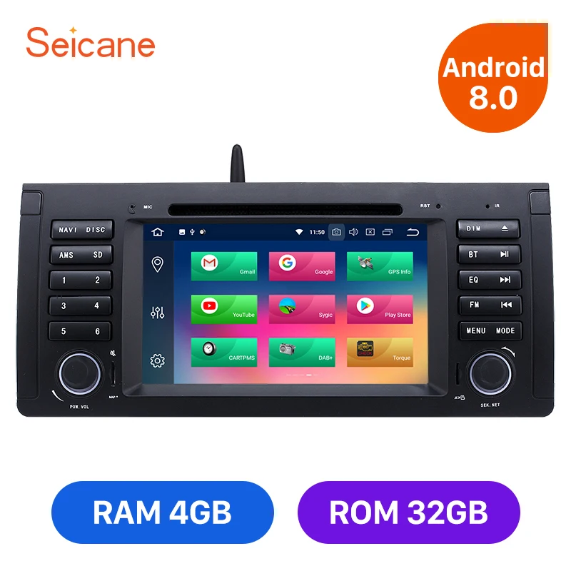 

Seicane Android 8.0 7" GPS Car Radio 4GB RAM Multimedia Player For BMW E38 M5 X5 E53 E39 520i 525i 528i 528i SE 530i 535i 540i