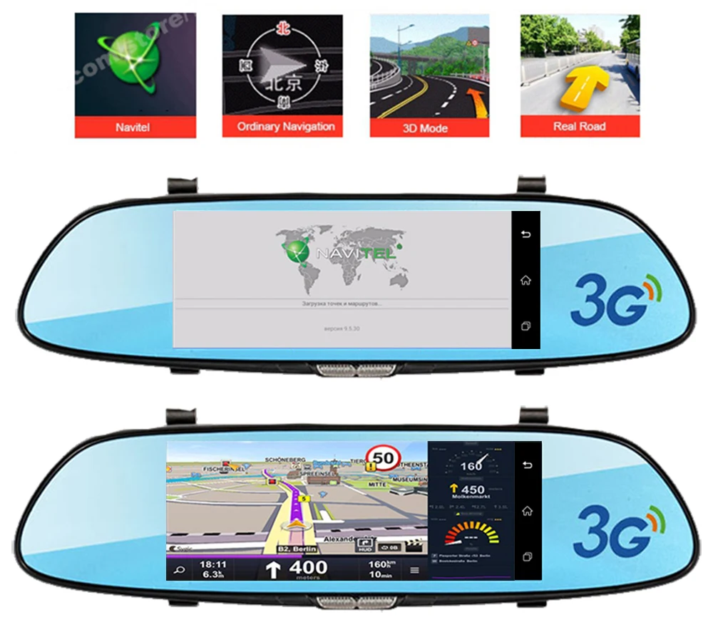 Kampacar Автомобильный регистратор 3g gps навигация Android зеркало заднего вида HD 1080P видеорегистратор Bluetooth двойной объектив Камера авто видеорегистраторы