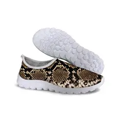 Noisydesigns Лето Повседневное сеткой обувь для Для женщин девушек Zapatillas Deportivas Mujer змея леопарда печати обувь Slip-on