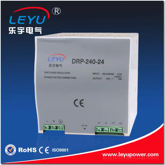 

CE approved high quality 240w 24v 10a din rail power supply with PFC function made in wenzhou factory