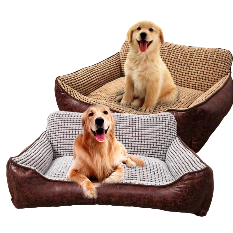 

Pet Cute Dog Beds For Large Dogs Waterproof Dog House Cotton Leather Chihuahua Bed For Medium Dogs Pet Bed For Cats S-M W257