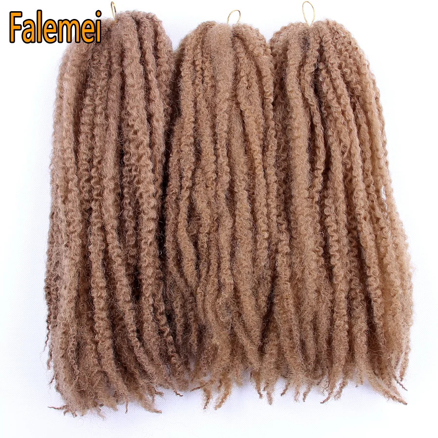 FALEMEI 18 дюймов Afro Kinky Marley плетенки волос 100 г/упак. Ombre синтетического волокна Kanekalon крючком, плетение волос