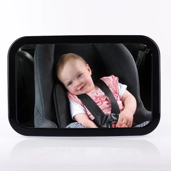 

Adjustable Car Back Seat Mirror Baby Facing Rear Ward View Headrest Mount Mirror Square Safety Baby Kids Monitor colorful bag