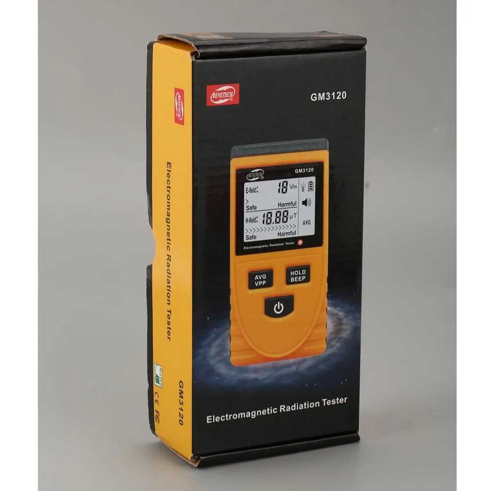 BENETECH GM3120 ЖК цифровой детектор электромагнитного излучения измеритель Дозиметр