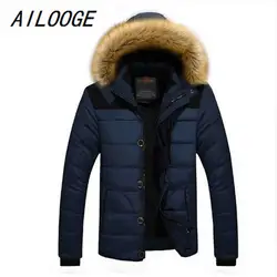 AILOOGE-25 'C брендовая зимняя куртка для мужчин 2018 новая парка пальто для мужчин вниз согреться мода M-4XL 5XL 6XL
