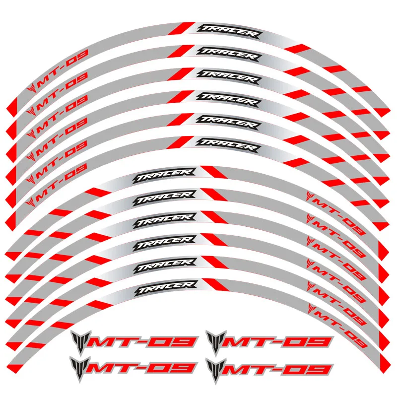 Новая высококачественная 12 шт. подходит для мотоцикла Наклейка для колес полоса светоотражающий обод для Yamaha mtmt09 TRACER