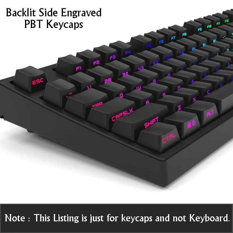 Quality 104 Key/108 Key Laser Side Engraved/Two color Injection Backlit