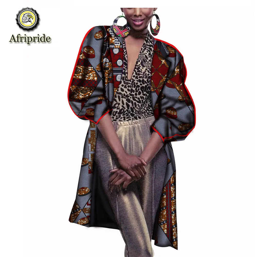 Африканские пальто для женщин, AFRIPRIDE, стиль, рукав три четверти, осенняя мода, Дашики, Базен, riche, Анкара, принт S1824003