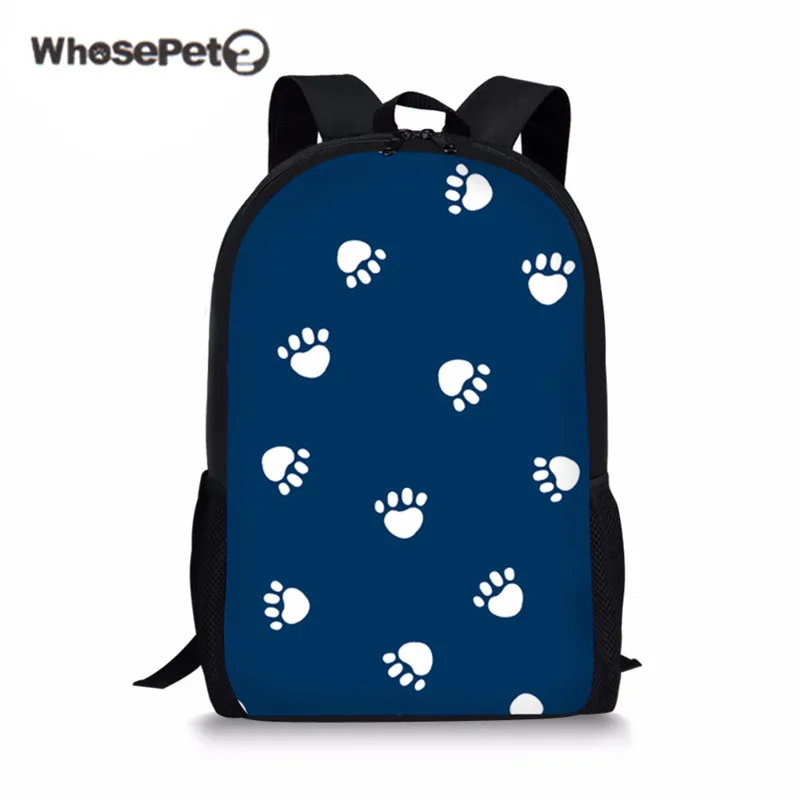

WHOSEPET Children's Bag Cute Dog Bone Pattern School Backpack Paw Print Kids Schoolbag For Teenagers Girls Boys Mochila Escolar